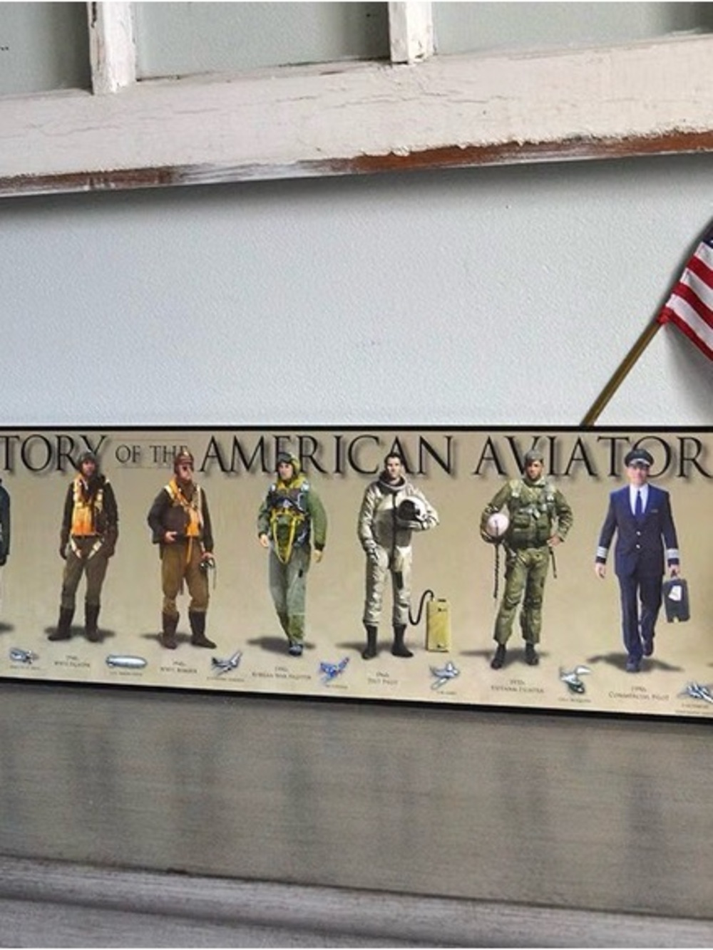 History of the American Aviator Poster Print - Beige Background